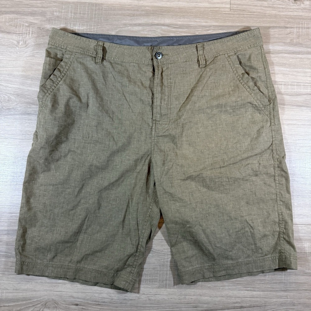 Prana Shorts Furrow Mens 40 -‎ 10" Inseam Brown Hiking Outdoors Gorp Lightweight
